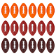 DICOSMETIC 18Pcs 3 Colors Sport Beads 2mm Assortment Silicone Beads Oval Shape Spacer Beads Brown/Coconut Brown/Orange Red Rugby Beads for DIY Necklace Earring Bracelets Jewelry Making SIL-DC0001-08-1
