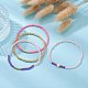 Ensemble de bracelets extensibles en perles de cœur et de graines de verre en laiton BJEW-JB09537-4