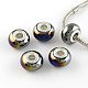 Rondelle ab-color porcellana fatti a mano perle europee X-PORC-R042-C01-1