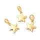 Amuletos colgantes europeos con estrella de latón chapado en rack KK-B068-48G-2
