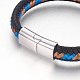 Плетеные браслеты шнур кожаный BJEW-F349-02P-04-3