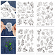 4 Sheets 11.6x8.2 Inch Stick and Stitch Embroidery Patterns DIY-WH0455-020-1