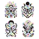 4Pcs 4 Patterns PVC Colored Laser Stained Window Film Adhesive Static Stickers STIC-WH0008-010-1