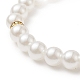 Acrylic Pearl Round Beaded Stretch Bracelet with Alloy Rhinestone Heart Charms for Women BJEW-JB09232-01-4