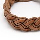 Trendy Unisex Casual Style Braided Waxed Cord and Leather Bracelets BJEW-L297-03-2