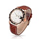 Alta calidad rosa reloj de pulsera de cuero de acero inoxidable del oro WACH-A002-08-2