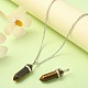 2Pcs Natural Tiger Eye Double Terminated Pointed Pendants G-YW0002-05A-6