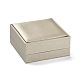 Puレザージュエリーボックス  ペンダント用  リングとブレスレットのパッケージボックス  正方形  淡い茶色  9x9x4.5cm CON-C012-05B-2