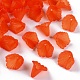 つや消しアクリルビーズキャップ  花  レッドオレンジ  12x12x9mm  穴：1.2mm  約1700個/500g MACR-S371-10A-726-1