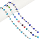 NBEADS Handmade Lampwork Flat Round Evil Eye Beads Chains for Necklaces Bracelets Making AJEW-NB0002-10-1