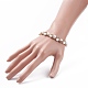 Natural Pearl & Glass Braided Beaded Bracelet BJEW-JB08091-01-3