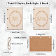創造的な木製のグリーティングカード  結婚式の誓いの本  ジュートロープとクラフト紙で  単語の長方形  アンティークホワイト  105x75x2mm DIY-WH0349-171A-2