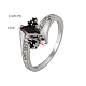 Real Platinum Plated Brass Cubic Zirconia Rings RJEW-EE0001-037G-5