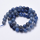 Tiras de perlas de aventurina azul natural teñidas G-S281-11-10mm-2