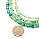 5 pièces 5 style polymère argile fleur et perles de verre colliers ensemble pour les femmes NJEW-JN04011-5