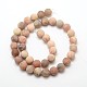 Natural Sunstone Frosted Round Bead Strands G-O039-07-12mm-2