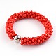 Faceted Abacus Glass Beaded Bracelets BJEW-L518-B03-1