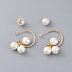 Glass Pearl Cluster Earrings EJEW-JE03576-5