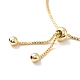 Brass Rope & Box Chain Slider Bracelet BJEW-B058-04-3