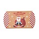 クリスマステーマのダンボールキャンディーピローボックス  漫画のサンタクロースキャンディスナックギフトボックス  ファイヤーブリック  折りたたみ：7.3x11.9x2.6cm CON-G017-02A-2