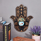 CREATCABIN Hamsa Crystal Display Shelf Hamsa Hand Wooden Wall Decor Crystal Holder Shelves Lotus Wall Mounted Floating Shelf Stand for Witch Stuff Altar Supplies Spiritual Gift Black 9.8 x 11.8Inch AJEW-WH0258-822A-4
