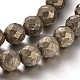 Faceted Round Natural Pyrite Beads Strands G-P061-2mm-20-2
