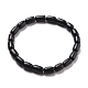 Bracelets extensibles en perles de bois de bodhi non teintes et naturelles BJEW-JB05521-1
