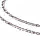 201 collar de cadena de eslabones de acero inoxidable quirúrgico para mujeres y hombres NJEW-P268-A38-1X5-2