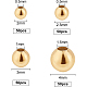 Benecreat 200 Stück 18 Karat vergoldete Messingperlen runde Distanzperlen mit 4 gemischten Größen (0.5-1.5 mm Loch) für Halsketten KK-BC0006-11G-NR-2