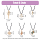 Anattasoul 6 шт. 6 стильные ожерелья с подвесками из натуральных ракушек набор с восковыми шнурами для женщин NJEW-AN0001-42-2