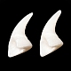 オペーク樹脂ビーズ  穴がない  動物の歯の形  ホワイト  25x11x10mm RESI-D050-11-2