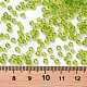 ガラスシードビーズ  トランスペアレント  ラウンド  丸い穴  緑黄  8/0  3mm  穴：1mm  約1111個/50g  50 G /袋  18袋/2ポンド SEED-US0003-3mm-4-3