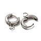 201 Stainless Steel Huggie Hoop Earrings Findings STAS-A167-01I-P-2
