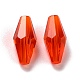 クリアガラスビーズ  多面カット  双円錐形  レッドオレンジ  12x6mm  穴：1mm GLAA-G078-B-05-2