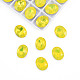 K9ガラスラインストーンカボション  尖ったバック＆バックメッキ  多面カット  オーバル  黄水晶  10x8x4mm MRMJ-N029-09-01-5