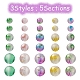 565pcs 15 colores perlas de vidrio pintadas con spray esmerilado GLAA-YW0001-37-2