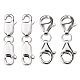 4 Sets 2 Styles Double 925 Sterling Silver Lobster Claw Clasps FIND-TA0002-22-2
