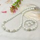 Vetro set di gioielli di perle: orecchini SJEW-JS00275-01-2
