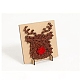 大人のためのクリスマスをテーマにしたDIYネイルストリングアートキット  線を描く釘を描く  木製のステンシルと羊毛糸を含む  鹿の模様  21x16x0.3cm DIY-P014-C01-1
