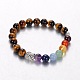 Étirer bijoux bouddhiste multicolores bracelets de pierres précieuses de chakra X-BJEW-JB01687-01-1