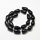 Dyed Natural Black Onyx Teardrop Beads Strands G-P091-10-2