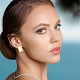 Anattasoul véritable plaqué or 14 carat 4 paires de boucles d'oreilles en alliage de 4 styles pour femmes EJEW-AN0004-24-5
