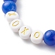 Set di braccialetti elastici con pietre preziose rotonde e perline placcate BJEW-JB06409-02-7