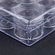 （訳あり商品）  プラスチックビーズ収納ケース  透明  16.2x12.4x3.8cm  12 個のラウンドボックス: 39x33mm CON-XCP0003-02-6
