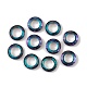 電気メッキガラスリンクリング  クリスタル宇宙リング  プリズムリング  多面カット  バックメッキ  丸いリング  ブルー  14x3.5~4mm  内径：8.3mm GLAA-A008-04A-02-1
