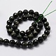 Faceted Round Natural Green Jasper Bead Strands G-L437-18-8mm-2