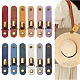 Wadorn 12 pièces 12 couleurs clips de chapeau de bande de cuir d'unité centrale FIND-WR0010-81-1