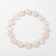 Coeur rose bracelets élastiques de quartz BJEW-JB02066-03-1