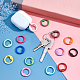 PandaHall Elite 28Pcs 14 Colors Spray Painted Alloy Spring Gate Rings FIND-PH0007-90-5