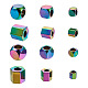 Yilisi 48pcs6スタイル真空メッキ304ステンレス鋼スペーサービーズ  六角形と立方体  虹色  2~4x2~4x2~4mm  穴：1.4~2.3mm  8個/スタイル STAS-YS0001-10-2